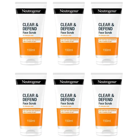 (6-pack) Neutrogena Clear & Defend 150ml Face Scrub Pack