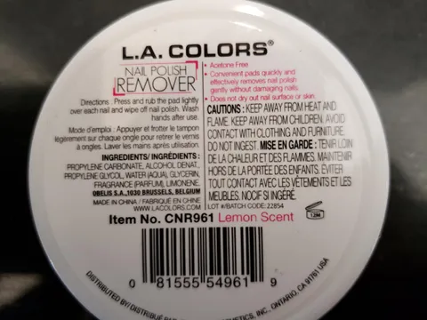 (72-pack) L.A. COLORS Nail Polish Remover, Lemon Scent CNR961