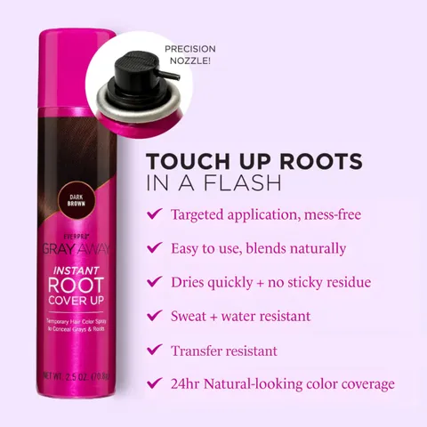 Everpro Gray Away Instant Root Cover Up Dark Brown 2.5 oz