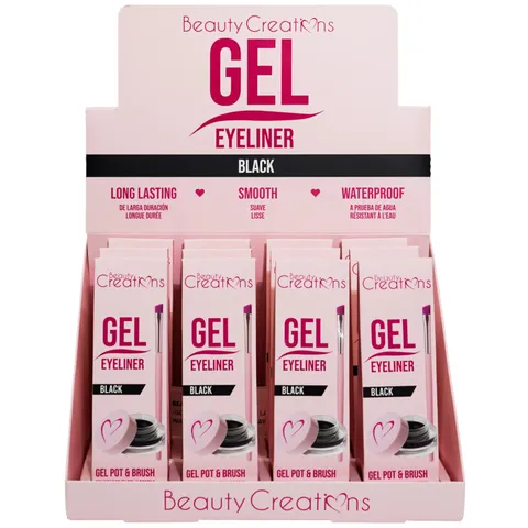 (12-pack) Beauty Creations Gel Eyeliner Long Lasting Waterproof Black