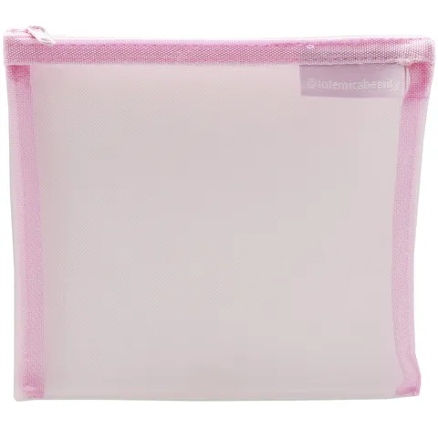(15-pack) Totemica Mesh Makeup Pouch Small Pink