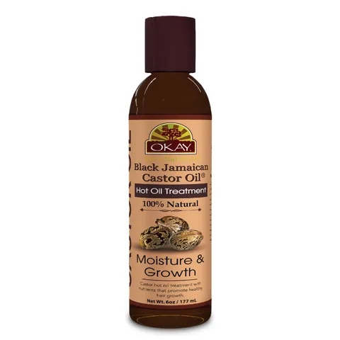 Okay 100% Natural Black Jamaican Castor Hot Oil Hair Treatment Castor Oil for