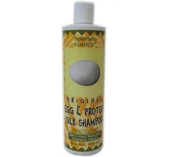 Spanish Garden Egg and Protein Silk Shampoo for All Hair Types / 450 ml (16 oz)