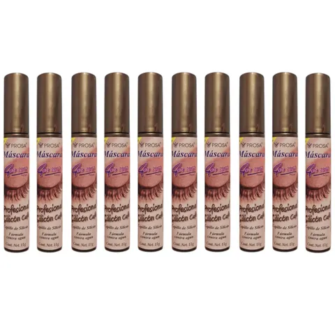 (10-pack) Waterproof Brown Mascara by Prosa (Silicone Brush)