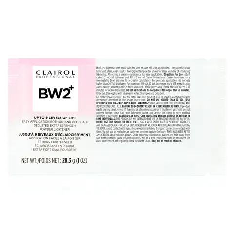 Clairol Professional Bw2+ Dedusted Extra Strength Powder Lightener for Hair