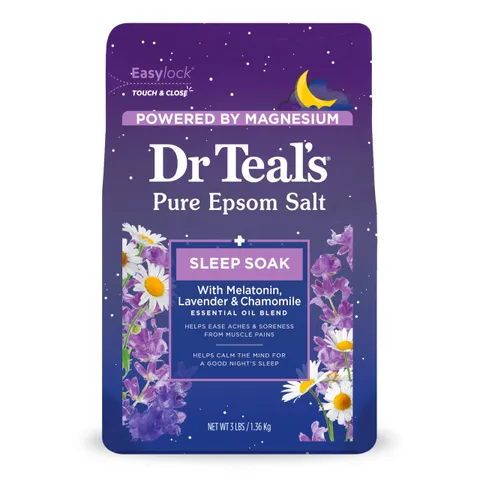 Dr Teal's Pure Epsom Salt Soak Sleep Blend With Melatonin Lavender Chamomile