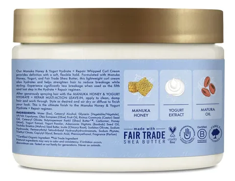 Sheamoisture Hydrate and Repair Hair Styling Cream With Manuka Honey and Yogurt