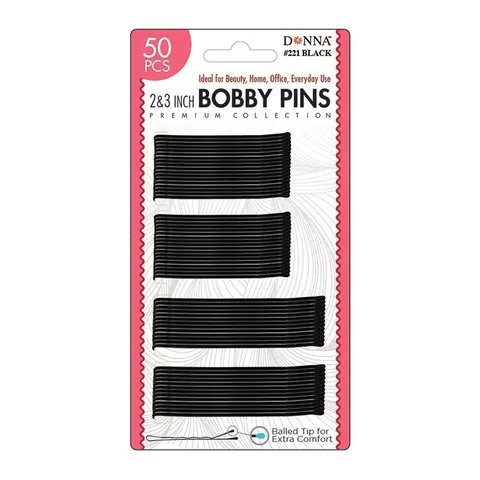Donna 2 and 3 Inch Bobby Pins 221 Black 50 Ea