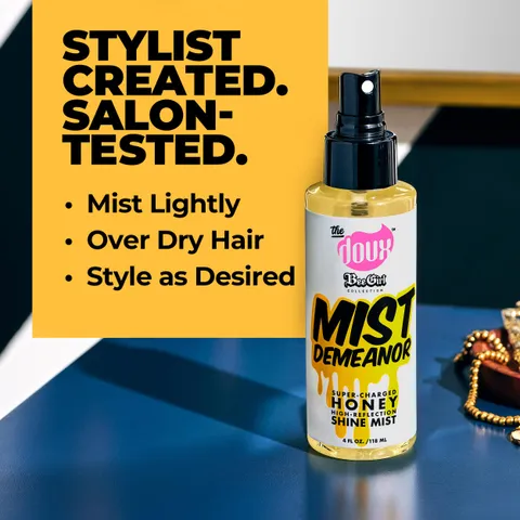 The Doux Mist Demeanor Shine Mist for Curly Hair Heat Protection With Cationic