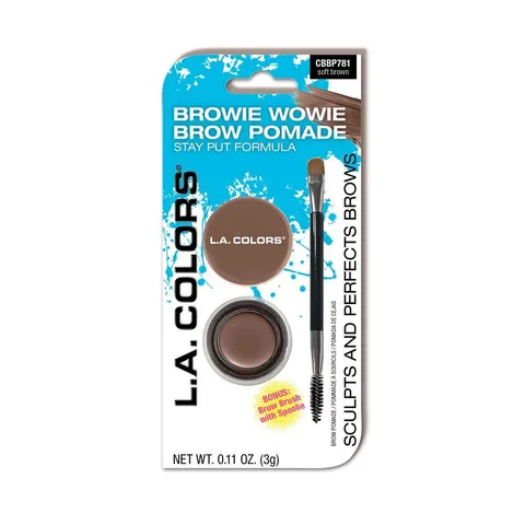 (12-pack) L.A. COLORS Browie Wowie Brow Pomade (carded), Soft Brown CBBP781A