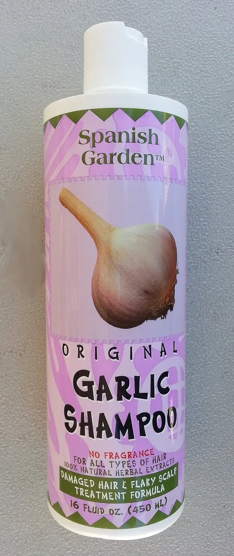 Spanish Garden Original Garlic Shampoo . 16 oz