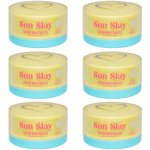 (6-pack) Beauty Creations - Sun Slay Cream Moisturizer SPF 50, Rose Hip Oil and Hyaluronic Acid, Hydrating, Water-Resistant, 1.69 oz (48 g)