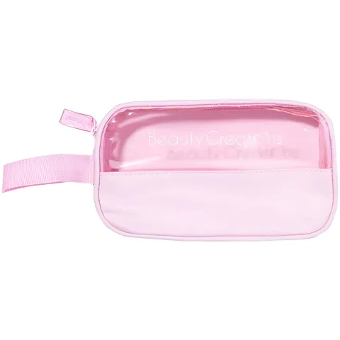 (5-pack) Beauty Creations Clear Pink Cosmetic Bag Small