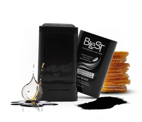 (12-pack) BLEST PROFESSIONAL Root Touch Up for Gray Coverage – Jet Black Temporary Color – Easy Application Concealer – 20g Instant Solution for Regrowth
