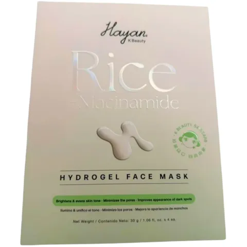(4-pack) Hayan Cosmetics Hydrogel Face Mask Rice+Niacinamide