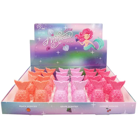(24-pack) PxLook Mermaid Lip Balm for Smooth & Scented Lip Care