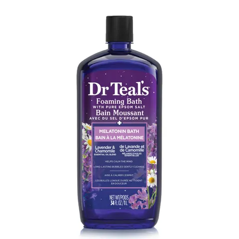 Dr Teal's Foaming Bath With Pure Epsom Salt Sleep Bath With Melatonin Essential
