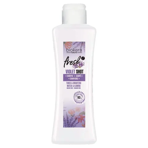 Salerm Purple Shampoo for Blonde Gray Highlighted or Bleached Hair Biokera