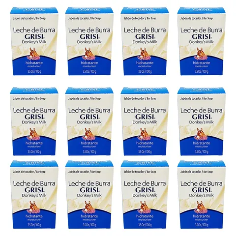 12pk Donkey's Milk Soap Jabon Leche de Burra Grisi By Grisi 3.5 oz