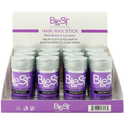 (12-pack) Blest Hair Wax Stick with Biotin 2.7oz 75g