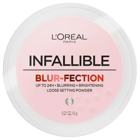 (46-pack) L'Oreal Paris Infallible Blur-fection Longwear Loose Setting Powder, Blurring Face Powder With Up to 24HRs of Wear, Brightening Deep Pink, 1 Kit (Set)