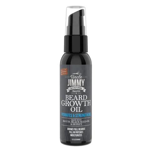Uncle Jimmy Beard Growth Oil With Biotin | Natural Beard Care for Thicker