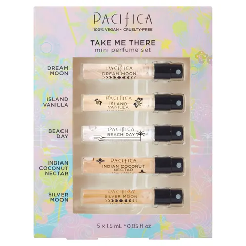Pacifica Beauty Take Me There Trial 5 Scents Sampler Natural Essential Oils