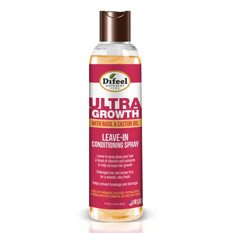 Difeel Ultra Growth Basil Castor Hair Oil Leave In Conditioning . 6 oz