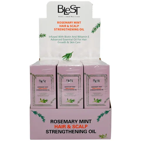 (12-pack) Blest Rosemary Mint Hair & Scalp Strengthening Oil