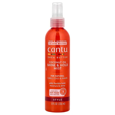 Cantu Coconut Oil Shine Hold Mist With Shea Butter for Natural Hair 8 Fl Oz
