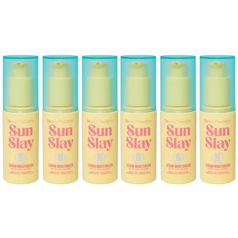 (6-pack) Beauty Creations - Sun Slay Serum Moisturizer SPF 50, Rose Hip Oil, Hyaluronic Acid and Niacinamide, Water-Resistant, 1.69 fl oz (50 ml)
