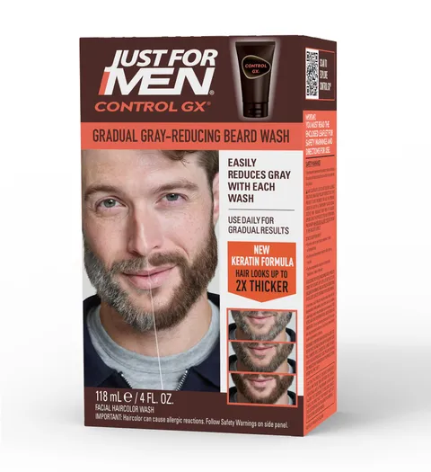 Just Control Gx Grey Reducing Beard Wash Shampoo With Keratin Gradually Colors