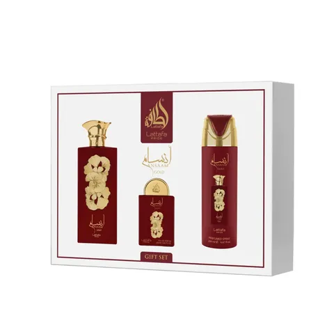 Lattafa Pride Ansaam Gold 3pc With Atomizer Set