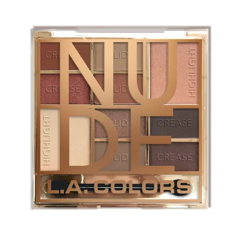 (9-pack) L.A. COLORS Color Block 10 Color Eyeshadow Palette, Nude CES135A