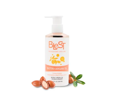 (5-pack) BLEST PROFESSIONAL HAIR CARE Biotin + Argan Oil Conditioner 550ml – Sulfate-Free Natural Conditioner for Dry Damaged Hair – Hair Growth Shampoo and Conditioner Set Safe for Color-Treated Hair