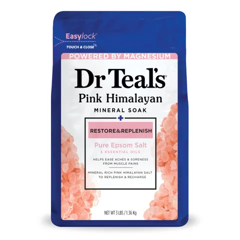 Dr Teal's Epsom Salt Magnesium Soak Restore Replenish With Pink Himalayan Salt