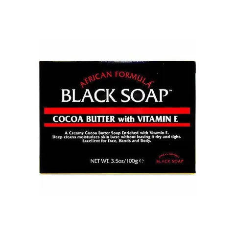 African Formula Black Soap With Cocoa Butter Vitamin E 3.5 oz