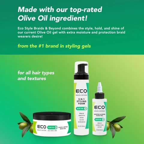 Eco Style Braids Beyond 5 N 1 Styling Foam Moisturizes Seals
