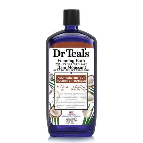 Dr. Teal's Coconut Oil Foaming Bath With Pure Epsom Salt Essential Oils Nourish