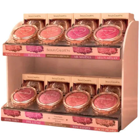 (48-pack) Beauty Creations - Mineralized Marble Blush, Peach Flame, Baked Multi-Dimensional Formula