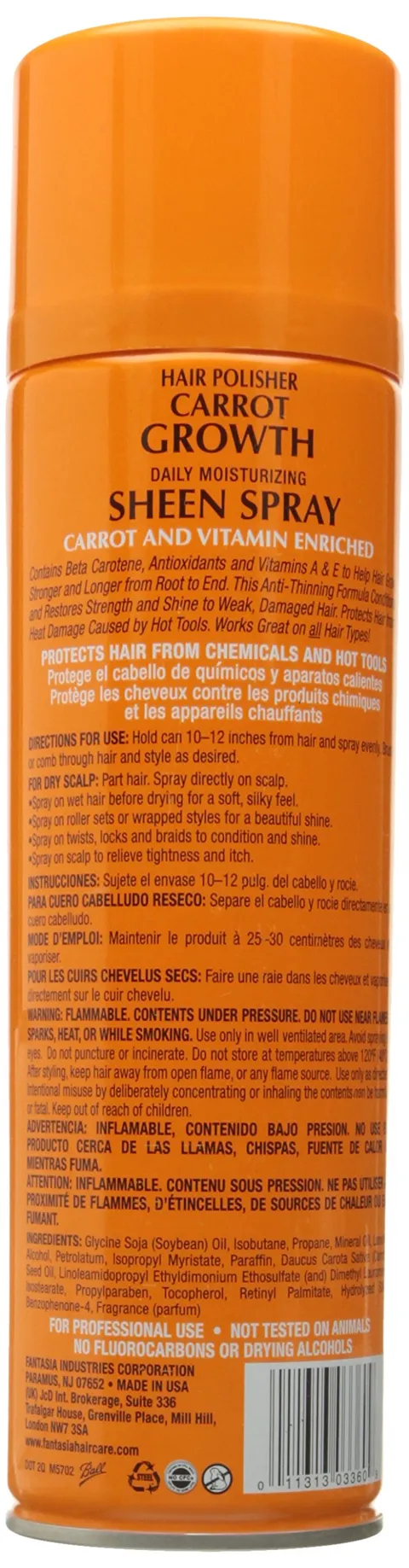 Fantasia Ic Hair Polisher Carrot Growth Sheen 14 oz