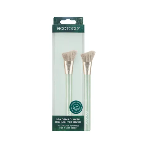 (12-pack) EcoTools Sea Gems Curved Highlighter Brush, Precision Makeup Brush
