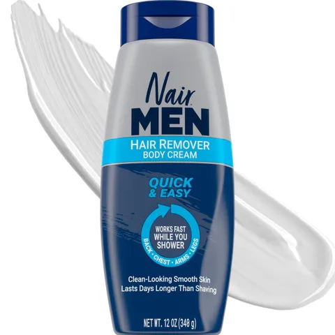Nair Men Hair Remover Body Cream Quick and Easy Body Hair Removal Cream Aloe