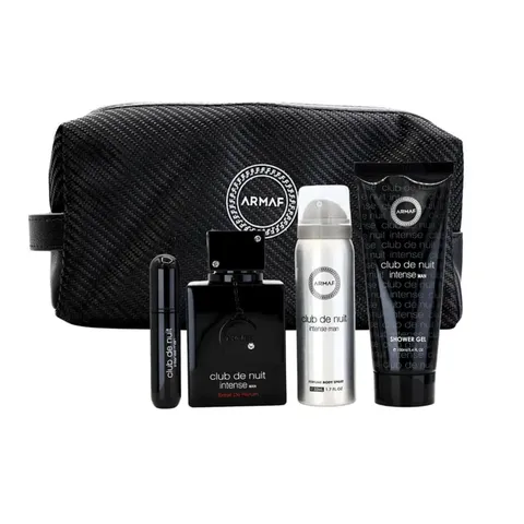 MS-ARMAF CDN CLUB DE NUIT INTENSE 2.37 EXTRAIT DE PARFUM /3.4 S GEL//1.7 BDY SPR /7ML REFILL/TOILETRY BAG- 5PC - 312856