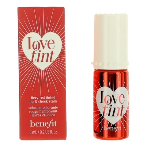 Benefit Love Tint Fiery Red Tinted Lip Cheek Stain 0.25 oz