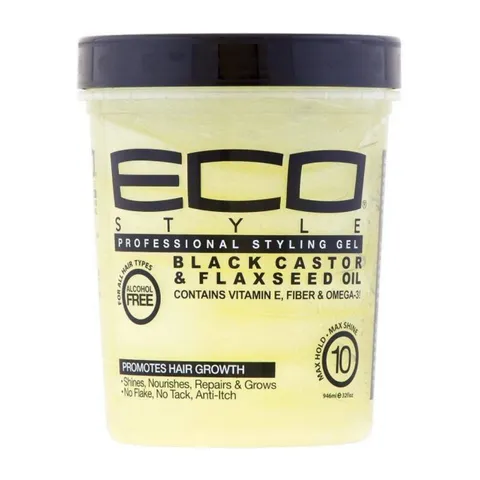 Ecoco Eco Style Gel Black Castor Flaxseed Oil Shine Nourishes and Repairs