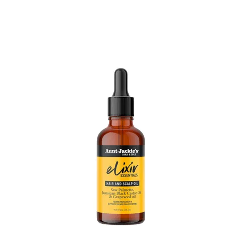 Aunt Jackie's Elixir Essentials Hair Scalp Oil Saw Palmetto Jamaican Black