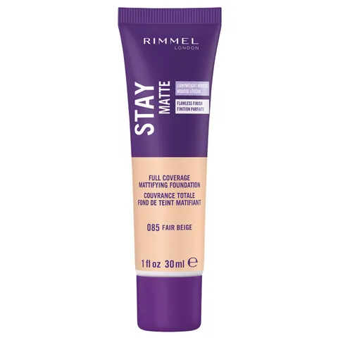(12-pack) Rimmel London Stay Matte Liquid Mousse - 085 Fair Beige - Foundation, Lightweight, Shine Control, Oil-Free, 1oz