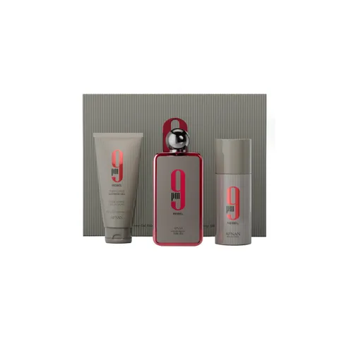 AFNAN 9PM REBEL(M)(H/B)3PC SET(3.4oz edp sp,5.0oz Shower Gel,5.0oz Perfume Spray)