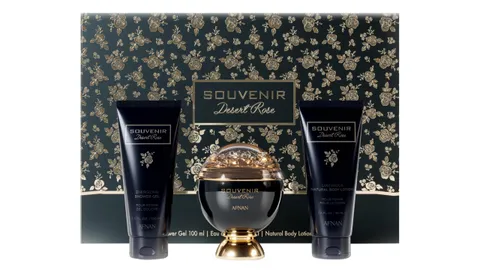 Afnan Souvenir Desert Rose Luxurious Body Lotion Shower Gel Set